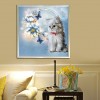 Cat Flowers - Partial Round Diamond Painting