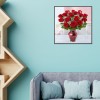 Red Rose Vase - Full Round Diamond Painting