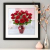 Red Rose Vase - Full Round Diamond Painting