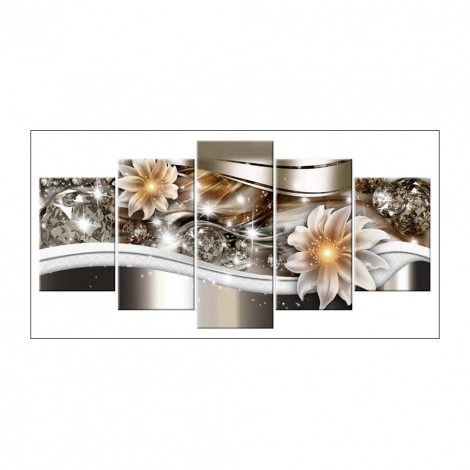 5pcs/set Flower - Full Round Diamond Painting