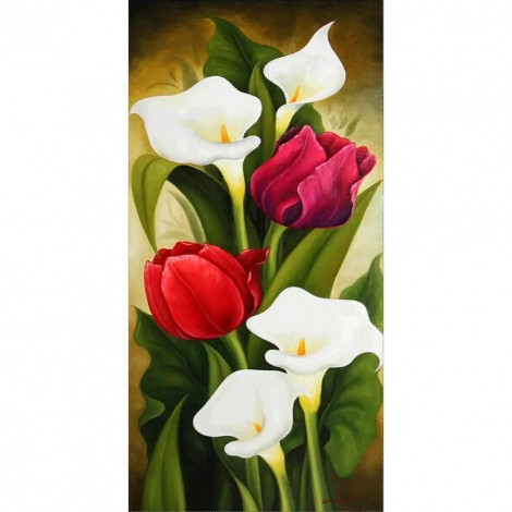 Flower -Full Round Diamond Painting(85*45cm)
