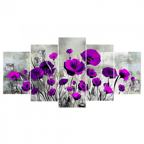 5pcs/set Flower -Full Round Diamond Painting (95*45cm)