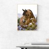 Silence Horse Flowers - Full Round Diamond Painting