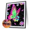 Butterfly Flower -  Full Round Diamond Painting