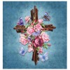 Beads Flowers Cross- Partial Round Diamond Painting