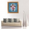 Beads Flowers Cross- Partial Round Diamond Painting
