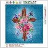 Beads Flowers Cross- Partial Round Diamond Painting