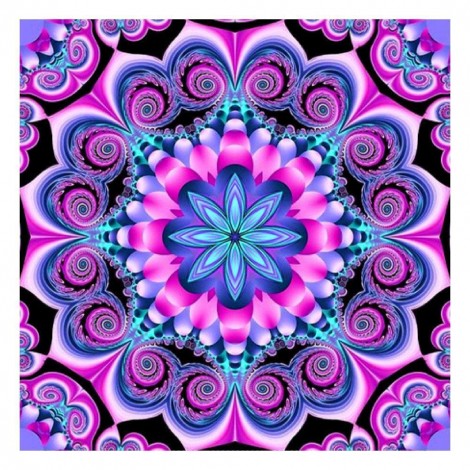 Geometric Flower - Full Round Diamond Painting