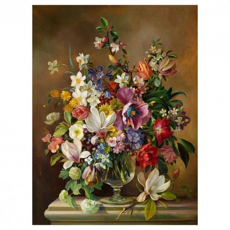 Warm Flowers - Full Round Diamond Painting