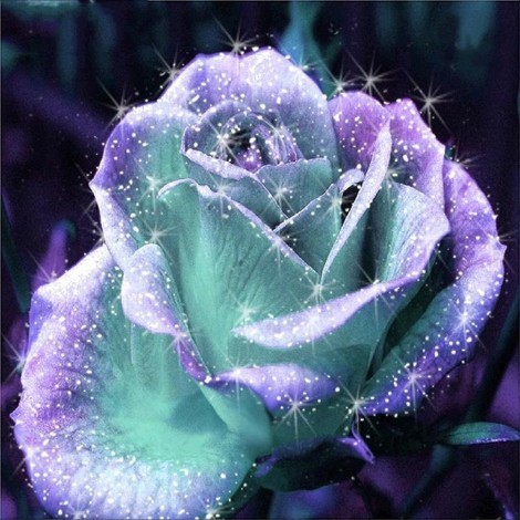 Glitter Blue Rose - Full Round Diamond Painting(30*30cm)