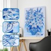Blue Flowers - Crystal Rhinestone Diamond Painting