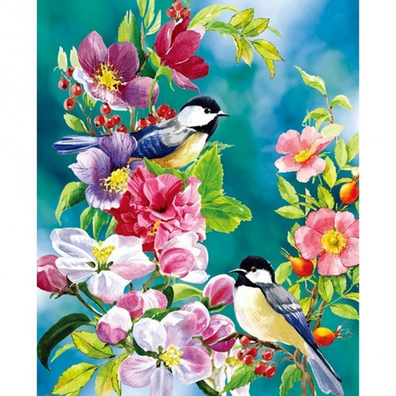 2 Birds Flowers - Fu...
