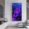 Purple Flower Butterfly-Full Round Diamond Painting