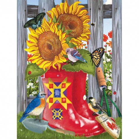 Sunflower Boots - Full Round Diamond Painting