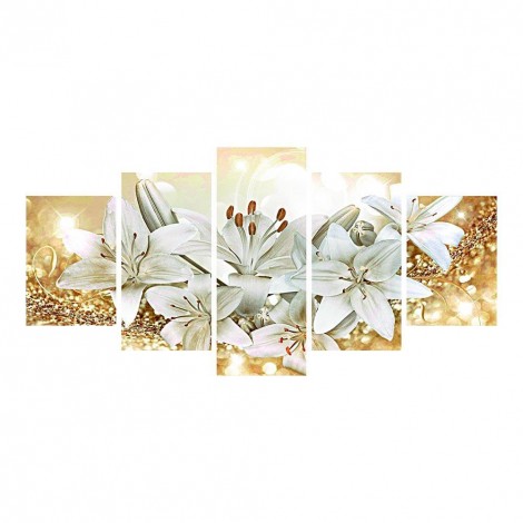 5pcs/set Flower - Full Round Diamond Painting(95*45cm)