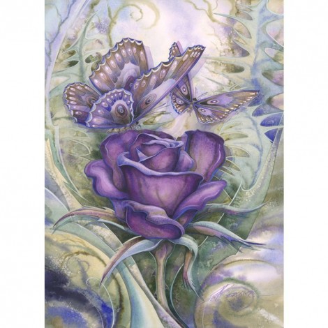 Purple  Rose - Full Round Diamond Painting