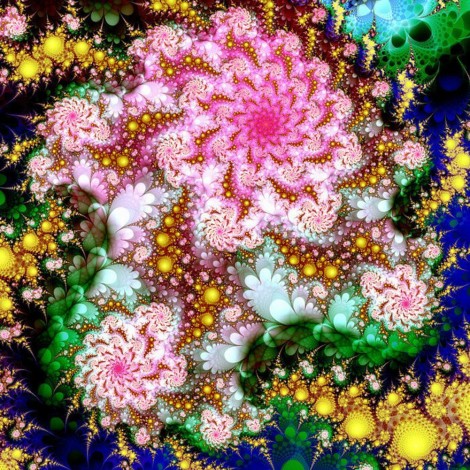 Abstract Flowers - Full Round Diamond Painting(30*30cm)