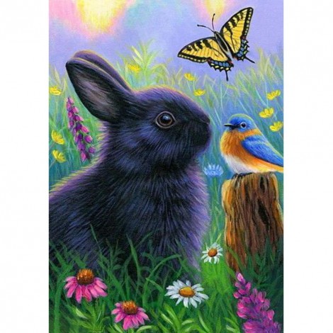 Rabbit Butterfly - Full Round Diamond Painting