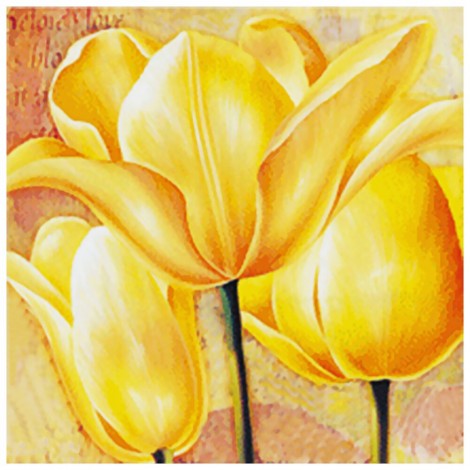 Golden Flower - Full Round Diamond Painting