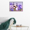 Purple Birds Flower - Full Round Diamond Painting