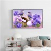 Purple Birds Flower - Full Round Diamond Painting