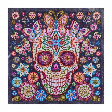 Flower Skull - Crystal Rhinestone Diamond Painting