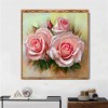 Three Pink Flowers - Partial Round Diamond Painting