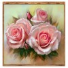 Three Pink Flowers - Partial Round Diamond Painting