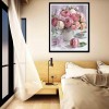 Warm Pink Flowers - Full Round Diamond Painting