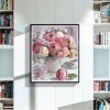 Warm Pink Flowers - Full Round Diamond Painting