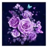 Purple Flowers - Partial Round Diamond Painting