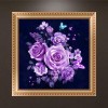 Purple Flowers - Partial Round Diamond Painting