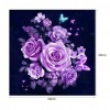 Purple Flowers - Partial Round Diamond Painting