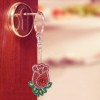 4pcs DIY Flowers Full Drill Special Shaped Diamond Painting Keychains Gifts