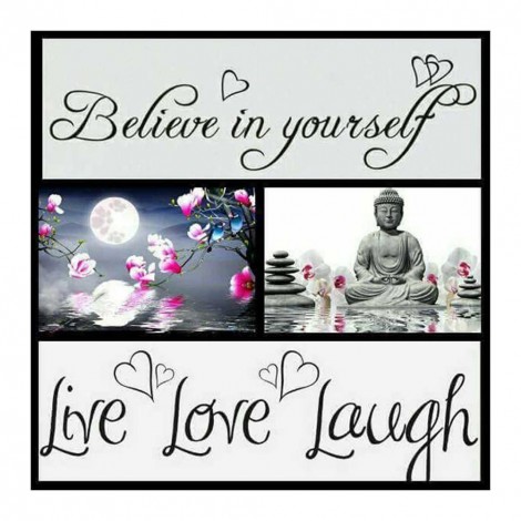 Buddha and Flowers - Full Round Diamond Painting