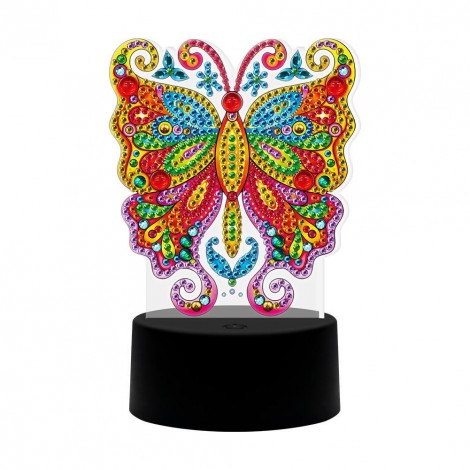 DIY Diamond Painting LED Light Butterfly  Special Shaped Embroidery Lamps