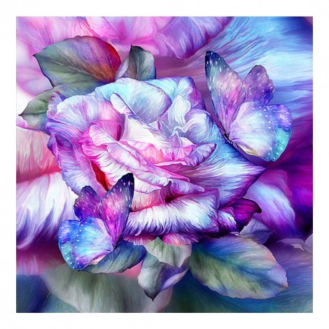 Butterflies and Roses - Partial Round Diamond Painting