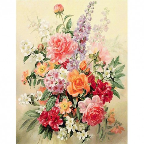 Warm Flowers - Full Square Diamond Painting