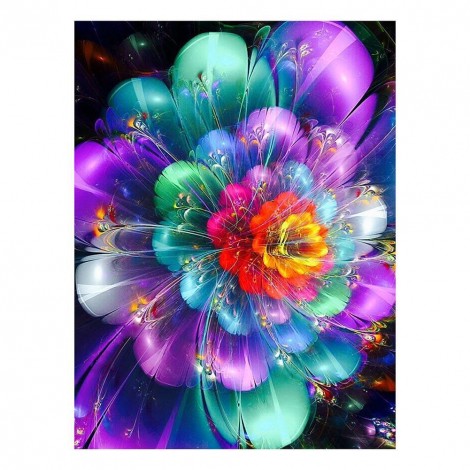 Fluorescent Flower - Full Round Diamond Painting