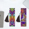 2pcs 5D DIY Special Shaped Diamond Painting Leather Butterfly Tassel Book Marks