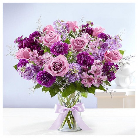 Purple Flower Vase - Full Round Diamond Painting