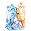 Ice Fire Butterfly Fox - Full Round Diamond Painting