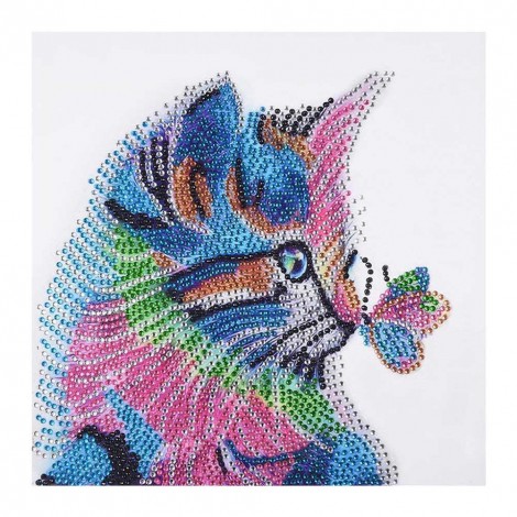 Butterfly Cat - Crystal Rhinestone Diamond Painting