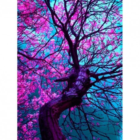 Purple Flower Tree - Full Round Diamond Painting