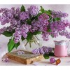 Purple Flowers - Partial Round Diamond Painting