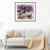 Purple Flowers - Partial Round Diamond Painting
