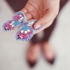 4pcs Butterfly 5D Full Drill Special Diamond Painting Key Chain Key Ring