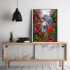 Gray Parrots Flower - Full Round Diamond Painting