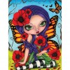 Butterfly Flower Girl-Full Round Diamond Painting