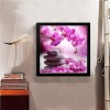 Purple Flower Stone - Full Round Diamond Painting